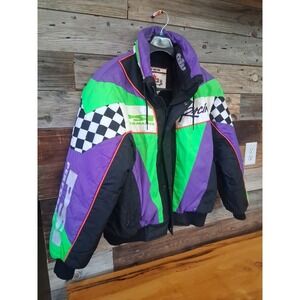 Mens Vintage Choko Racing Jacket 90's color block Neon Large Snowmobile